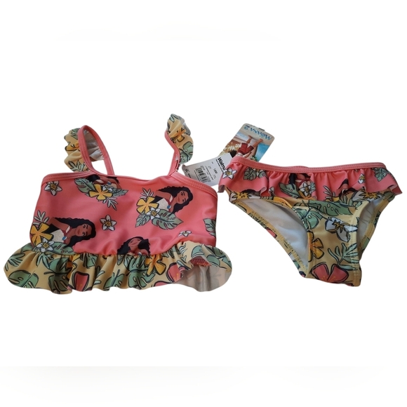 NWT Disney Moana 2 Pink and Yellow Swim Set 18 Mos - Picture 7 of 12
